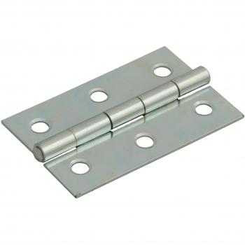 Forge Durable 75mm Steel Zinc Plated Butt Hinge (Pack of 2)