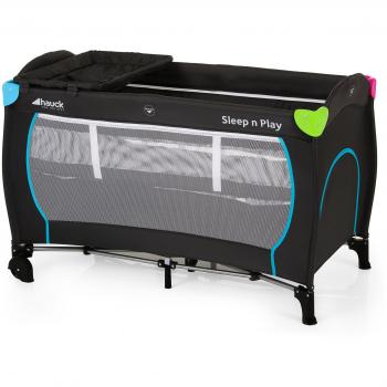 Cuna portátil Hauck Sleep'n Play Center, 60 x 120 cm, negra y azul