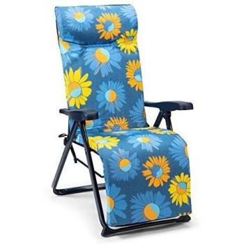 Tumbona Plegable Solenny 6 Posiciones Acolchada 114x86x62 Cm