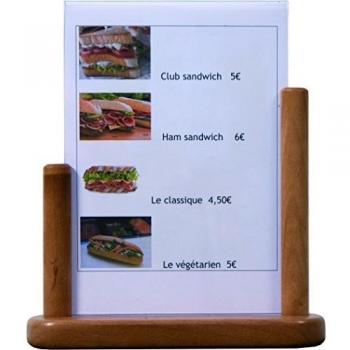 Securit A5 Size Table Poster Frame in Hardwood and Teak Finish
