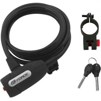 FORCE Seilschloss mit Halter F LUX 180cm schwarz