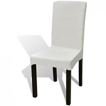 VidaXL 6 Piece Cream Stretchable Chair Cover Set
