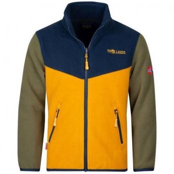 Giacca da Esterno Trollkids Oppdal Xt Moss e Giallo 152 cm