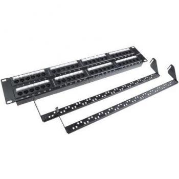 Rack de Conexión RJ45 48 Puertos Cat5e UTP 2U Negro