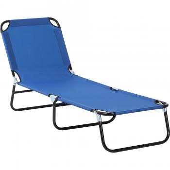 Outsunny Folding Sun Lounger with Adjustable Backrest