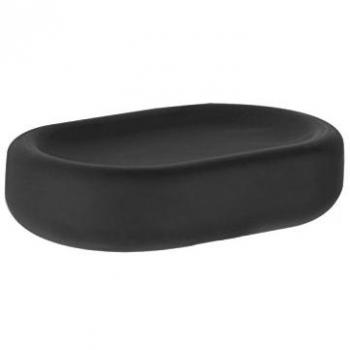Porta sapone Goccia in gres nero con supporto