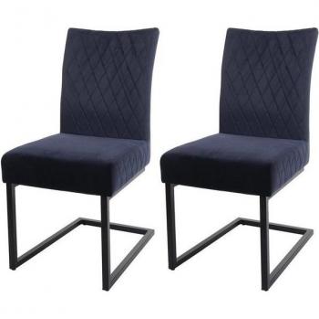 2er-Set MCW-L15, eleganter Besucherstuhl aus Samt