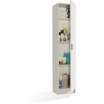 Mueble armario multiusos 1 puerta, armario alto auxiliar, color Blanco