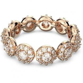 Swarovski Una Angelic Ring – Unisex 55, Rundschliff, Weiß mit Roségold‑Legierung
