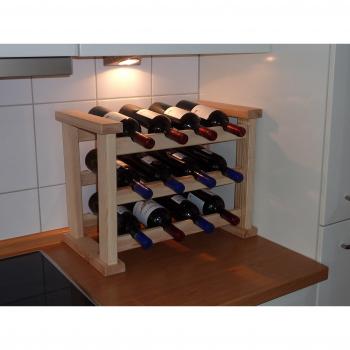 Promadino Küchenweinregal „Medoc“ – Holz & Stahl