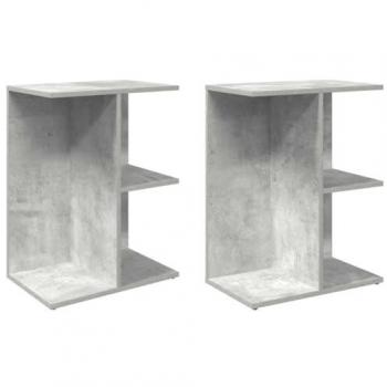 Concrete Grey Bedside Nightstands 2 pcs 46.5x29x61 cm Engineered Wood