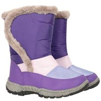 Kinderlaufschuhe Caribou Lila – Kunstfell‑Schnee‑Boots