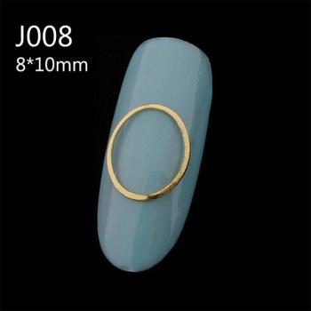 10PCS Gold Metal Border Nail Art Stickers