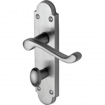 Privacy Door Handle Set by Milton in Satin Chrome