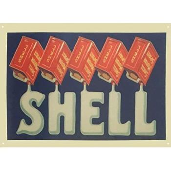 Shell Grande Plaque Métallique
