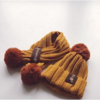 Kids Scarf-Collar Beanie Set for Winter