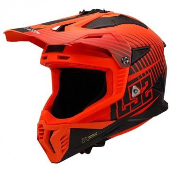 LS2 MX708 Fast II Duck Mate Hi-Vis Naranja-Rojo Casco de Cross 3XL