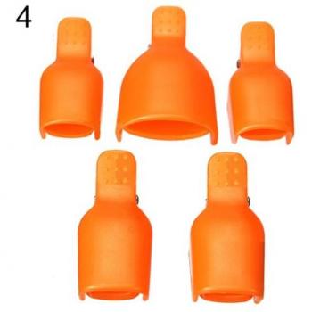 Set de 5 Soak Off Nail Art Clip Caps para Esmalte en Gel UV, Envolturas Incluidas