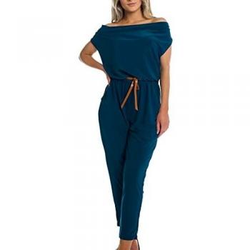 Long Jersey Maxi-Overall mit italienischem Wasserfall-Design, Gürtel, ärmellos, Karottenprint – Größe S/M