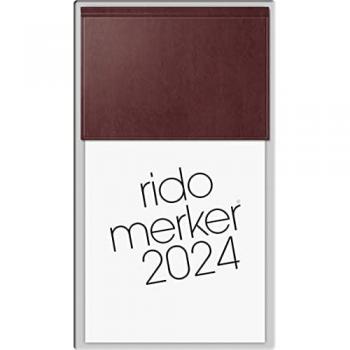 Rido Tageskalender 2024, 1 Tag / 1 Seite, dunkelrot, 10,8 x 20,1 cm
