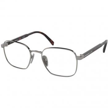 Prada Uomo PR A55V 5AV1O1 Occhiali da Vista Metallo Grigio Trasparente