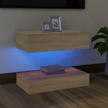 Eikenkleurig TV-meubel met LED, 60x35cm – VidaXL