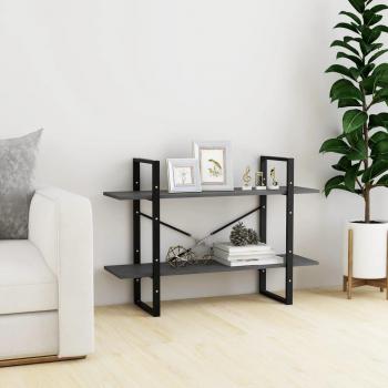 VidaXL Grey 2-Tier Bookcase 100x30x70 cm Solid Pine Wood