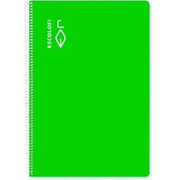 Libreta espiral Escolofi A4 80 hojas 4x4 verde