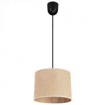 Lampe suspendue à abat‑jour noir – Jute – 20 cm