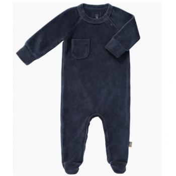 Pyjama bébé en velours biologique avec pieds 3-6 mois