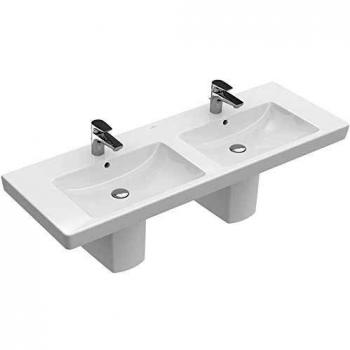 Villeroy & Boch Subway 2.0 Schrankwaschtisch Doppel 130 x 47 cm mit zwei Becken