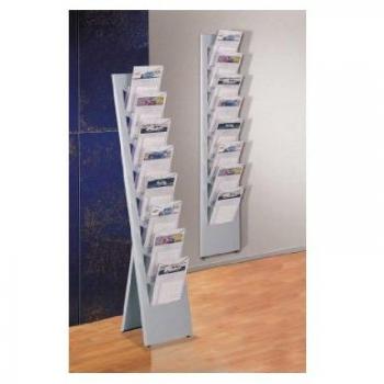 Porta Brochure Vito Alluminio 8 Scomparti