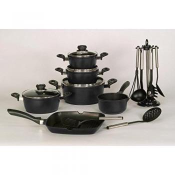 Krüger Aluguss Kochtopf 28cm, 14 Liter, emailliert, Schwarz