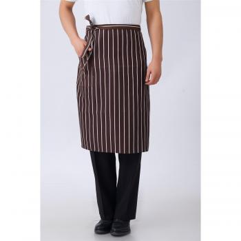 Unisex Check Stripe Half Apron for Kitchen and Restaurant Work