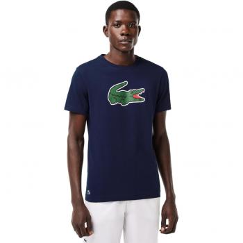 Maglia Lacoste Ultra-Dry Graphic Draw manica corta blu navy verde