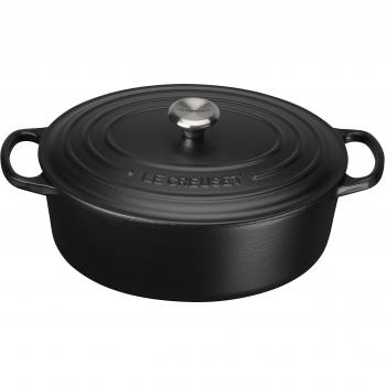 Le Creuset Signature Ironhandle Round Satin Black Oval Casserole, 4.1 qt