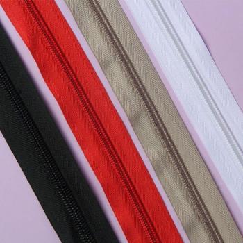 1000cm (11 Yards) White Nylon Coil Zipper #5 with Double Sliders Closed End
