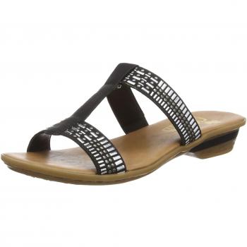 Rieker Damen Pantoletten 63454, Schwarz, 42 EU
