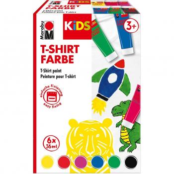 Peinture Vif Kids Marabu Tshirt 6x36 ml Lavable à 60°C