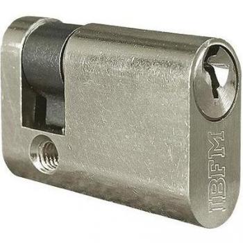 Mezzo Cilindro Ovale 2401 CS KA Ibfm, Ottone Cromo Satinato 3 mm, Dimensioni 40 × 30+10