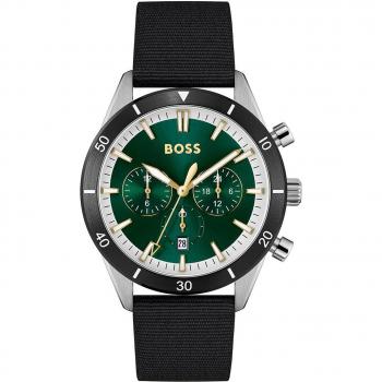 BOSS Santiago 44mm Men's Watch Black & Green