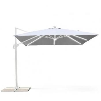 Parasol déporté 3x3m avec éclairage solaire LED