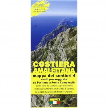 Mappa dei sentieri della costiera Amalfitana. Scale 1:10.000. Da Positano a Punta Campanella