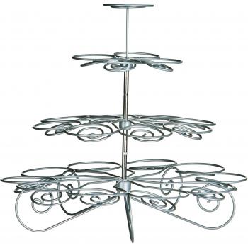 Premium 4‑Tier Silver Cupcake Stand – 23 Cups
