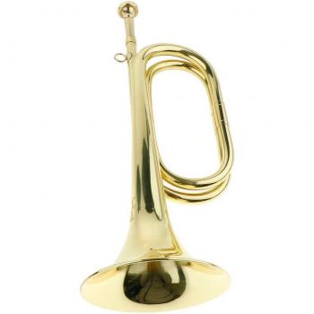 Bronze‑Lacquer Cavalry Trumpet, 32.5 × 11.5 cm
