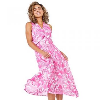 Roman Petite Womens Contrast Floral Print Dress