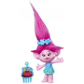 Figurine Poppy des Trolls en rose et bleu