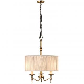 Lampadario Sospeso 1900 con 3 Bracci in Ottone
