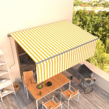 Store extérieur rétractable 4,5x3m Jaune et blanc