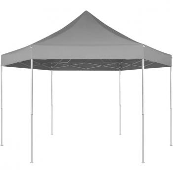 Carpa hexagonal de jardín azul oscuro 3,6x3,1 m